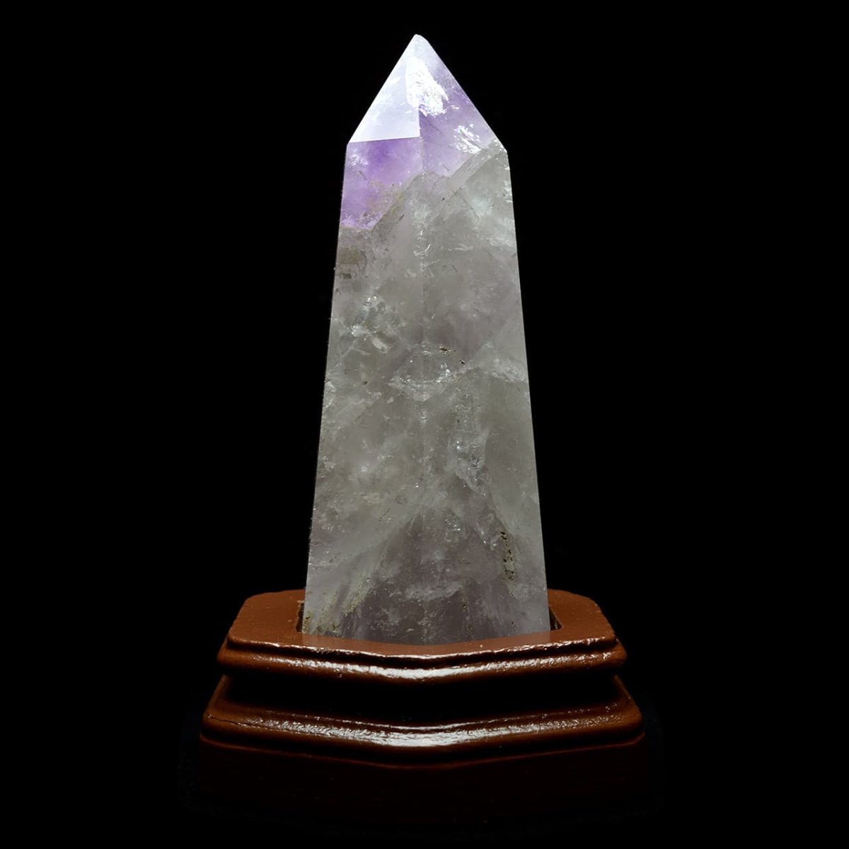 画像3: アメジスト(紫水晶)ポイント六角柱 - 約16cm【台座付】 (3)