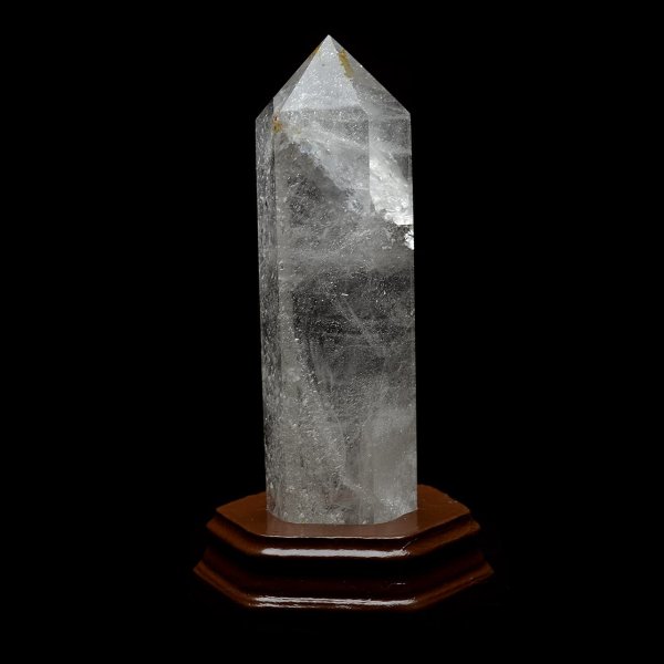 水晶ポイント六角柱 - 約14cm【台座付】 | 天然石置物類のご購入