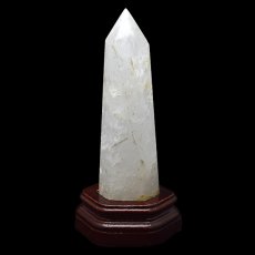 画像1: 水晶ポイント六角柱 - 約19.3cm【台座付】 (1)