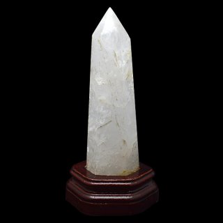 水晶ポイント六角柱 - 約12.3cm【台座付】 | 天然石置物類のご購入