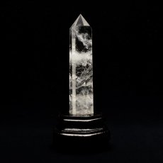 画像1: 水晶ポイント六角柱 - 約12.3cm【台座付】 (1)
