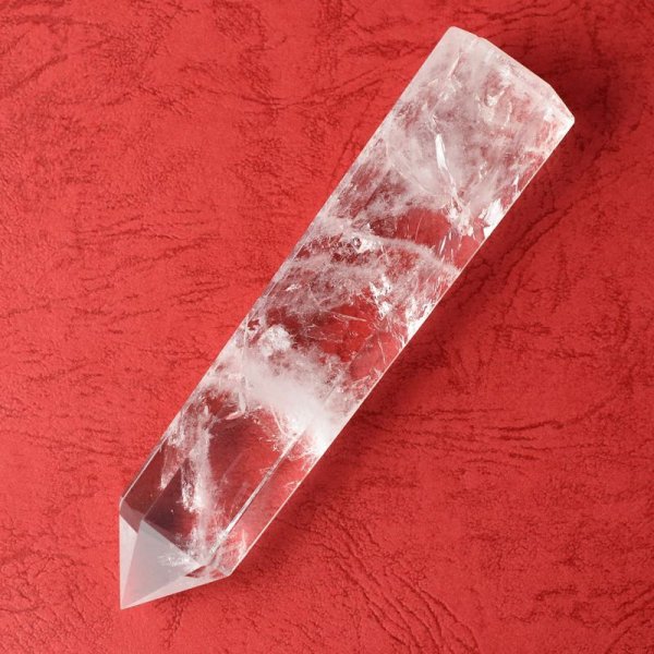 水晶ポイント六角柱 - 約12.3cm【台座付】 | 天然石置物類のご購入