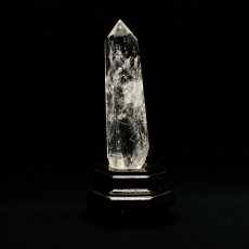 画像1: 水晶ポイント六角柱 - 約13.3cm【台座付】 (1)