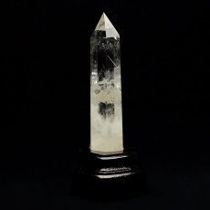 画像2: 虹入り水晶ポイント六角柱 - 約14.2cm【台座付】 (2)