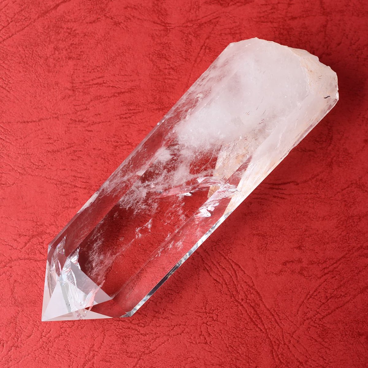 画像10: 虹入り水晶ポイント六角柱 - 約14.2cm【台座付】 (10)