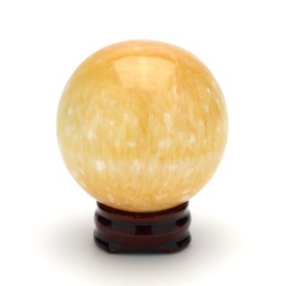 虹入りホワイトカルサイト丸玉スフィア - 約56mm【台座付】 | 天然石