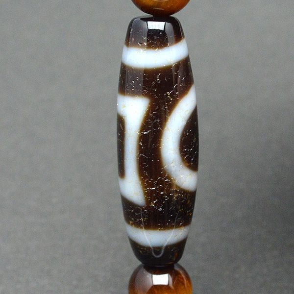 天地天珠・タイガーアイ(虎目石) - 12mm玉、サイズ17cm | 天然石 