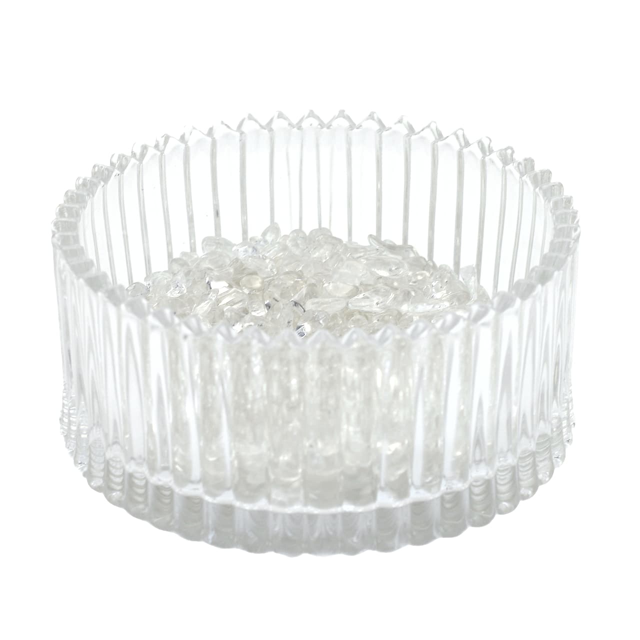 クリスタルファウンテン大アメジストとローズクォーツガラスの器と陶器