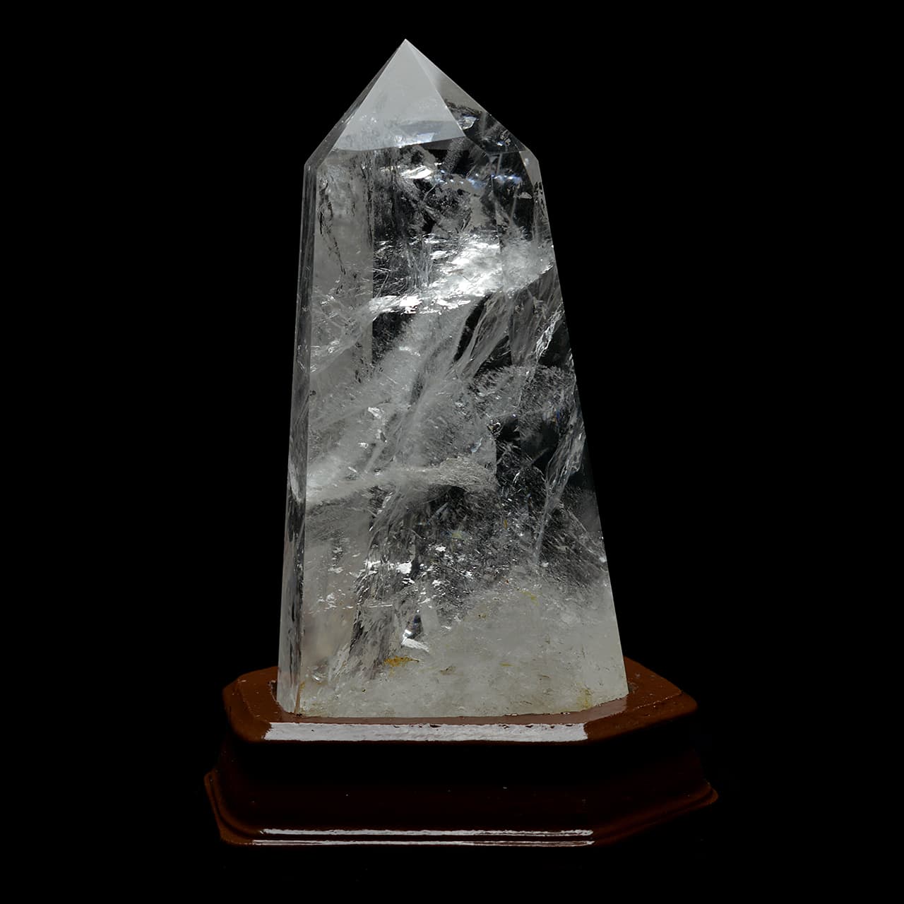 水晶ポイント六角柱 - 約14.3cm【台座付】 | 天然石置物類のご購入