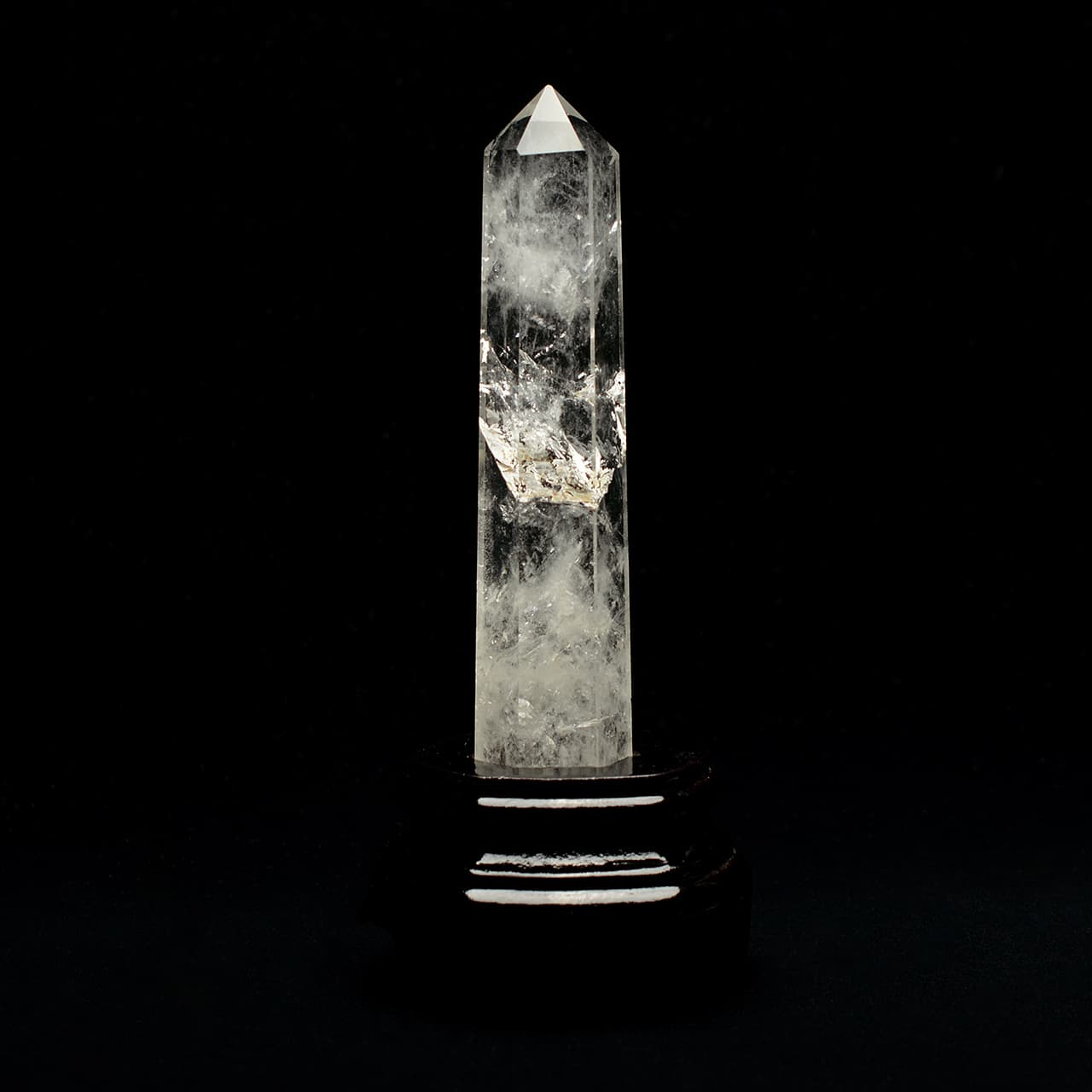 画像1: 水晶ポイント六角柱 - 約13.1cm【台座付】 (1)
